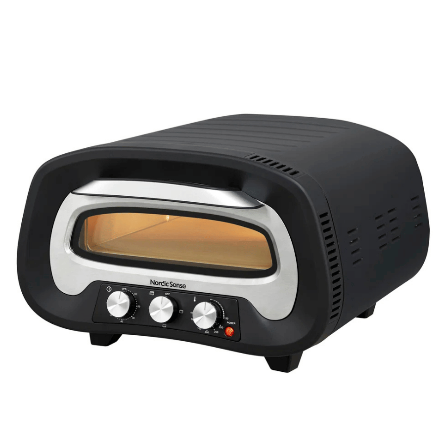 Pizzaovn elektrisk 2200 watt Sort/Sølv